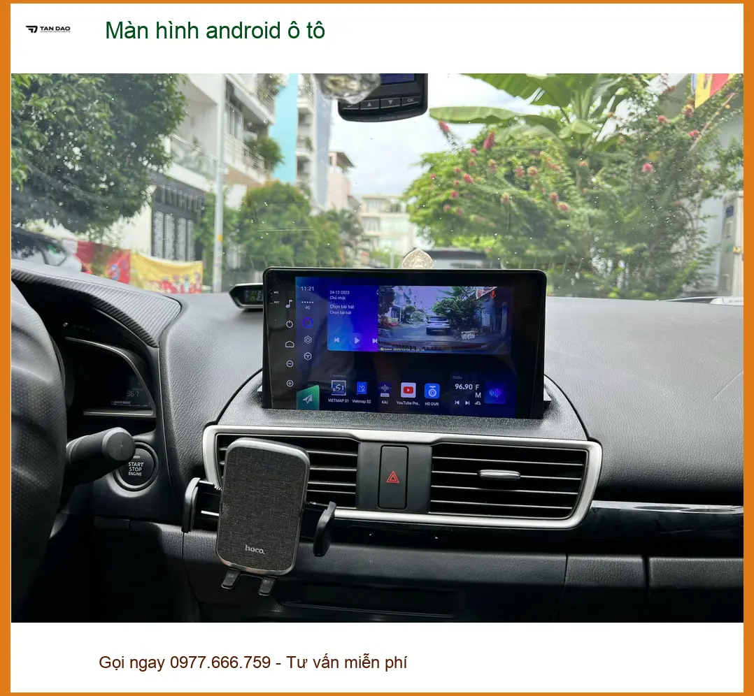 Chị Hằng lắp màn hình android ô tô Toyota Vios tại Quận Tân Bình