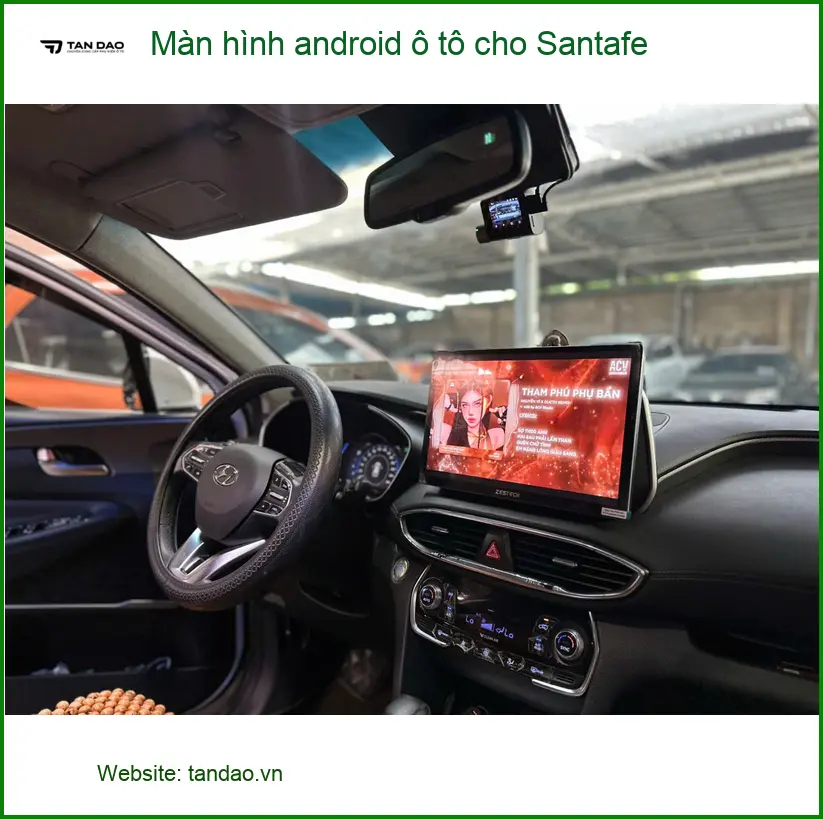 Anh Minh lắp màn hình android ô tô cho Santafe tại Hóc Môn để tiện công tác xa ảnh thực tế 2
