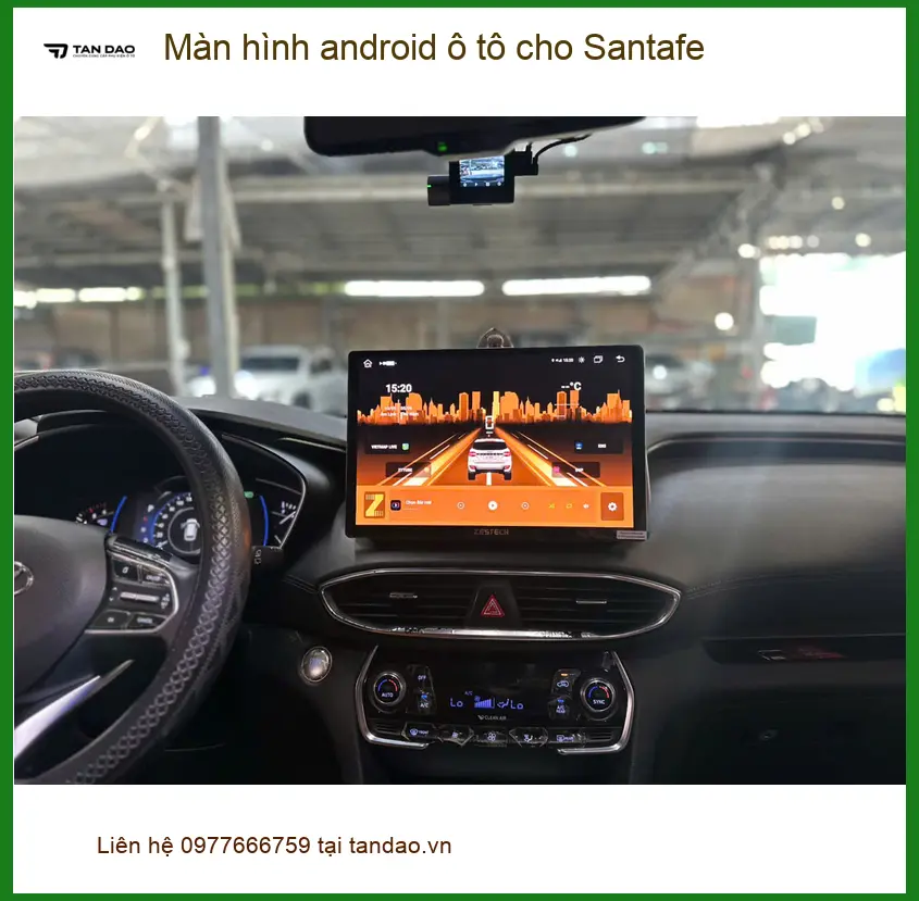Anh Minh lắp màn hình android ô tô cho Santafe tại Hóc Môn để tiện công tác xa ảnh thực tế 3