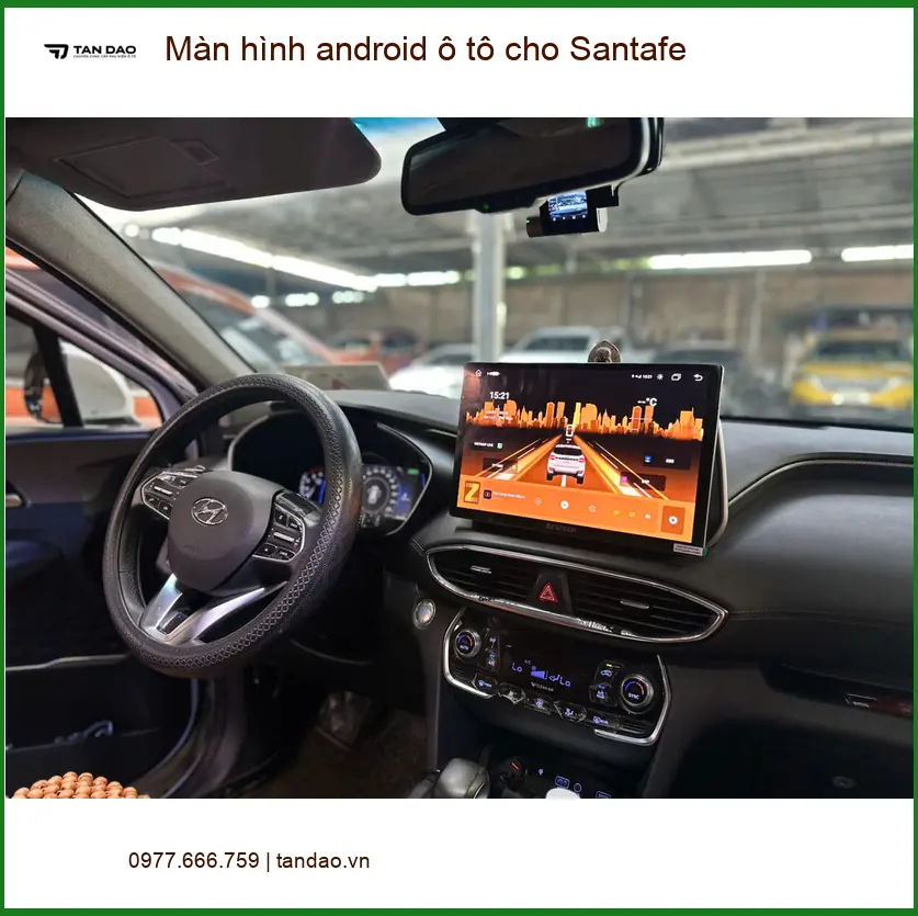 Anh Minh lắp màn hình android ô tô cho Santafe tại Hóc Môn để tiện công tác xa ảnh thực tế 4