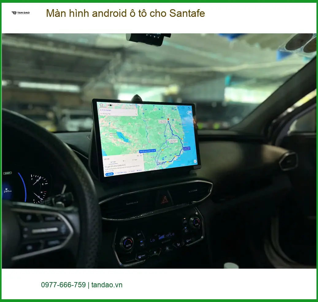 Chú Cường lắp màn hình Android ô tô cho Santafe tại Quận 7 vì màn hình zin quá nhàm chán ảnh thực tế 4