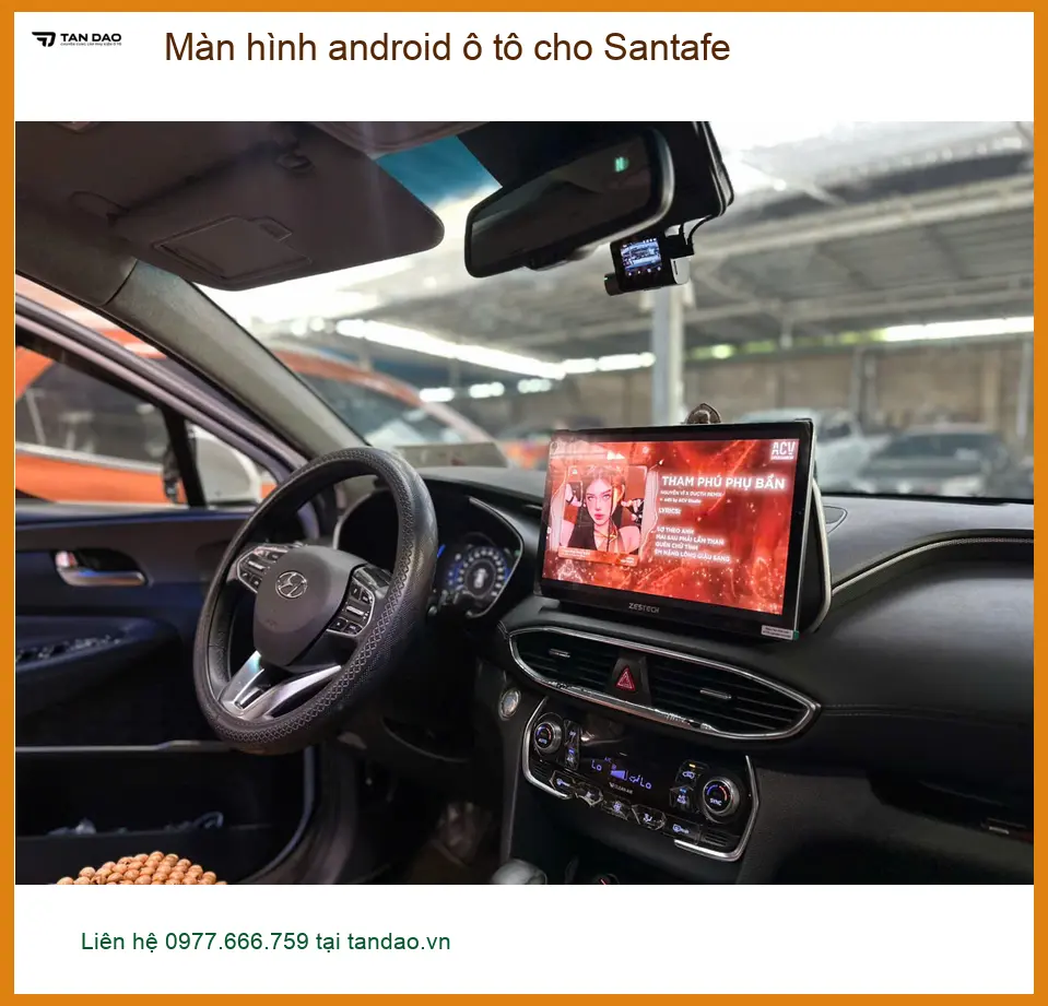 Anh Cường lắp màn hình android ô tô cho Santafe tại Quận Gò Vấp để nâng cấp giải trí ảnh thực tế 4