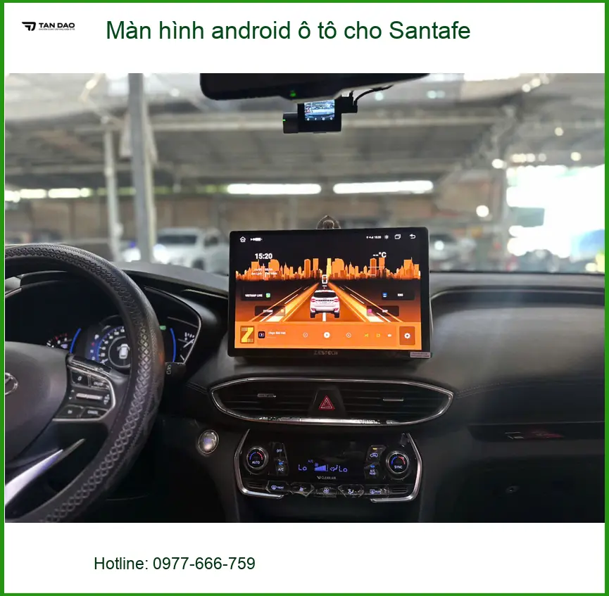 Chị Mai Anh lắp màn hình Android ô tô cho Santafe Quận Thủ Đức giá tốt ảnh thực tế 2