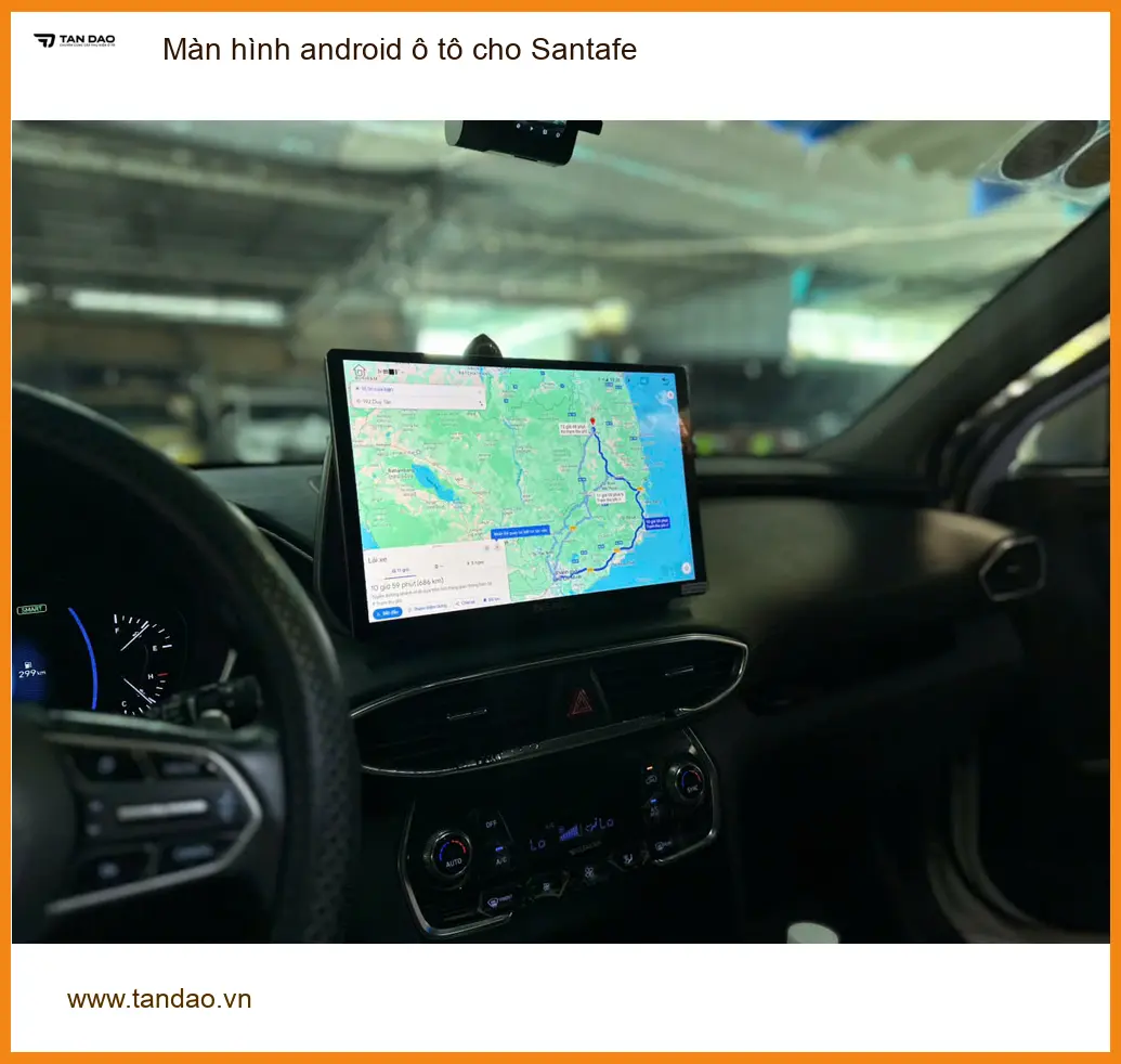 Chị Mai Anh lắp màn hình Android ô tô cho Santafe Quận Thủ Đức giá tốt ảnh thực tế 3