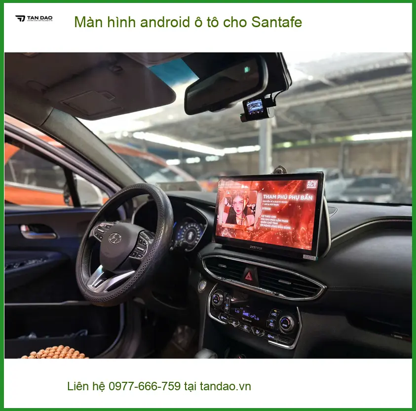 Chị Mai Anh lắp màn hình Android ô tô cho Santafe Quận Thủ Đức giá tốt ảnh thực tế 4