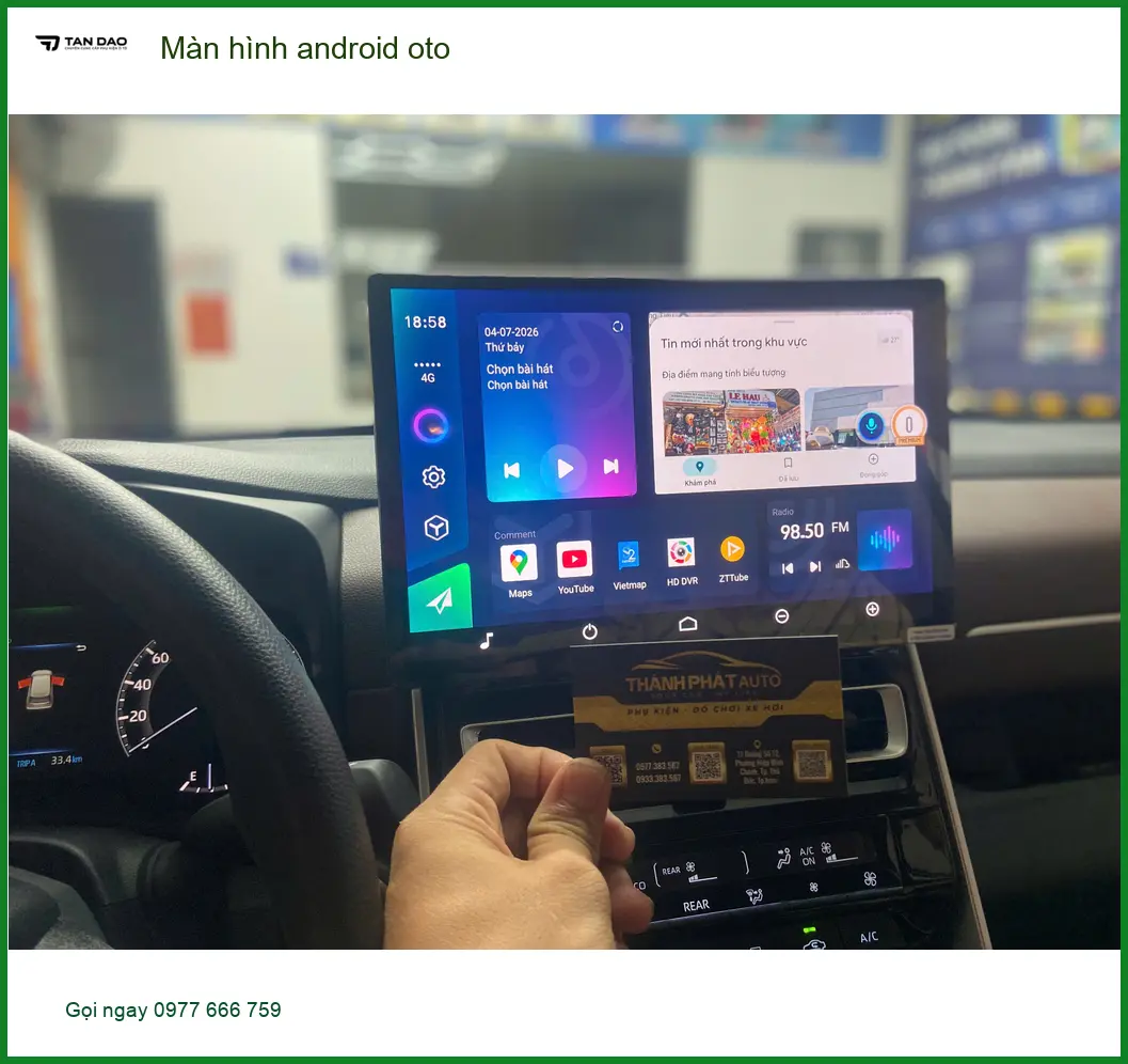 Anh Cường nâng cấp màn hình Android cho Hyundai Accent tại Quận 12 để giải trí