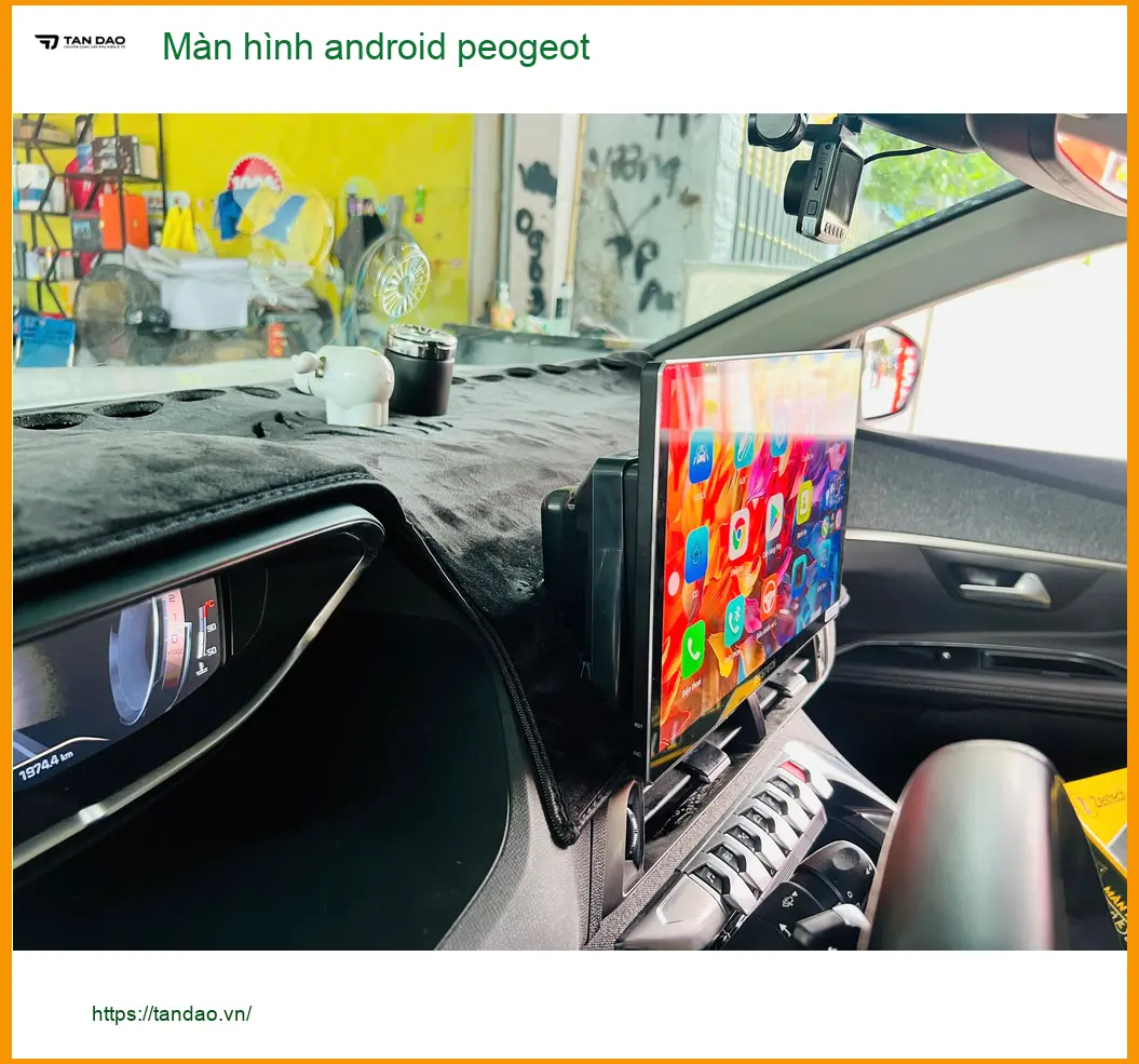 Anh Minh lắp màn hình Android Peugeot 3008 tại Quận Bình Tân vì màn zin thiếu tính năng ảnh thực tế 2