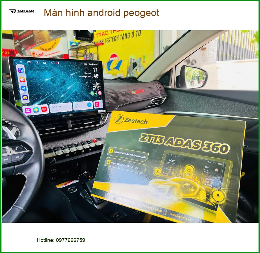 Anh Minh lắp màn hình Android Peugeot 3008 tại Quận Bình Tân vì màn zin thiếu tính năng ảnh thực tế 3