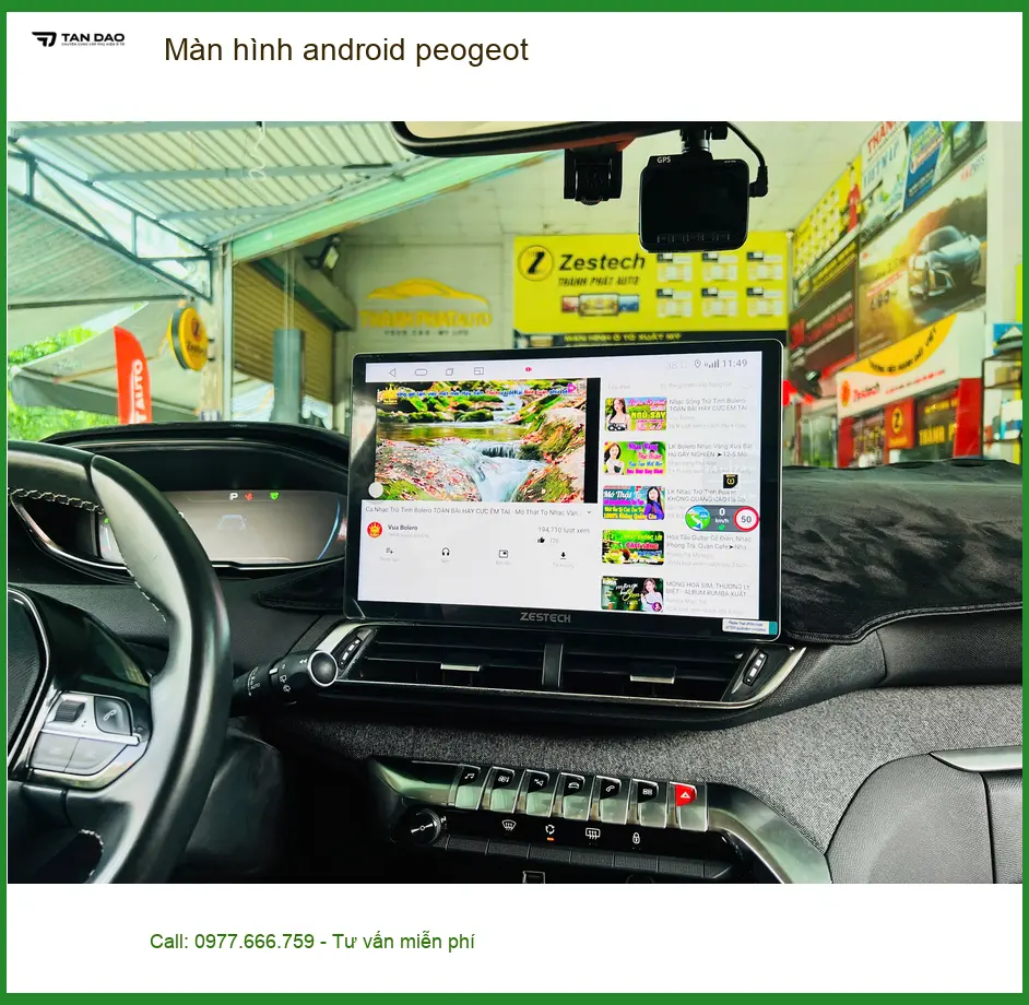 Chị Lan Anh lắp màn hình Android Peugeot 3008 tại Quận Thủ Đức vì màn zin lỗi thời ảnh thực tế 3