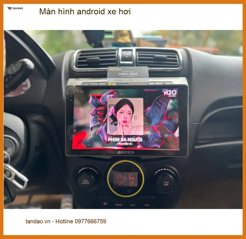 Cô Yến lắp màn hình android xe hơi Hyundai Accent tại Quận 6 để giải trí tốt hơn ảnh thực tế 3