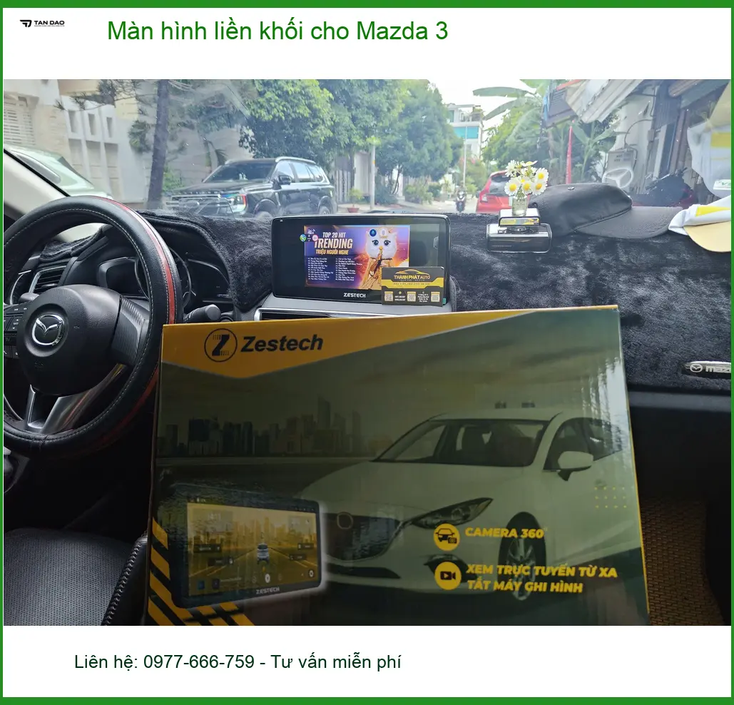 Anh Đức Anh lắp màn hình liền khối Mazda 3 Quận Tân Phú trải nghiệm tiện ích mới ảnh thực tế 3
