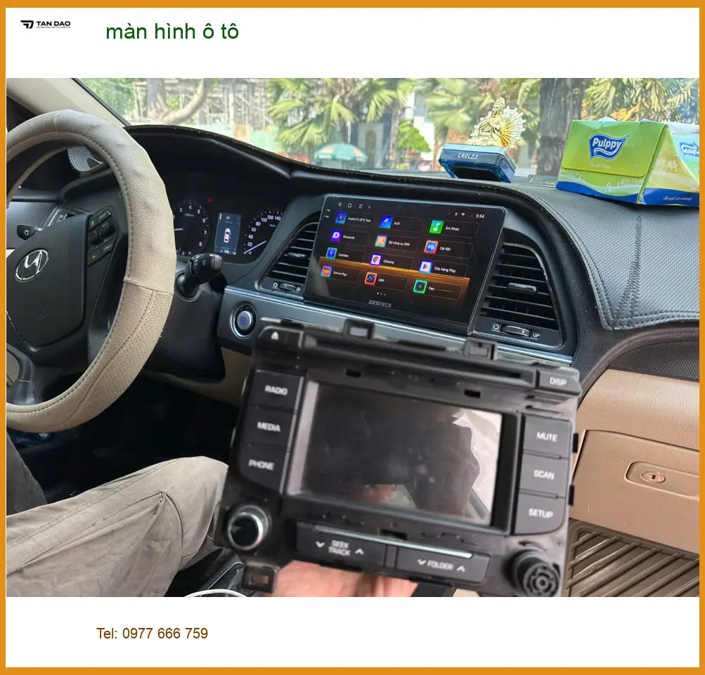 Chị Thanh lắp màn hình ô tô cho Hyundai Creta tại Củ Chi để dễ dẫn đường khi về quê ảnh thực tế 3