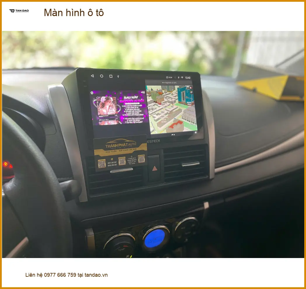 Anh Khang lắp màn hình ô tô Hyundai Santa Fe tại Quận Thủ Đức vì màn hình zin quá cũ ảnh thực tế 2