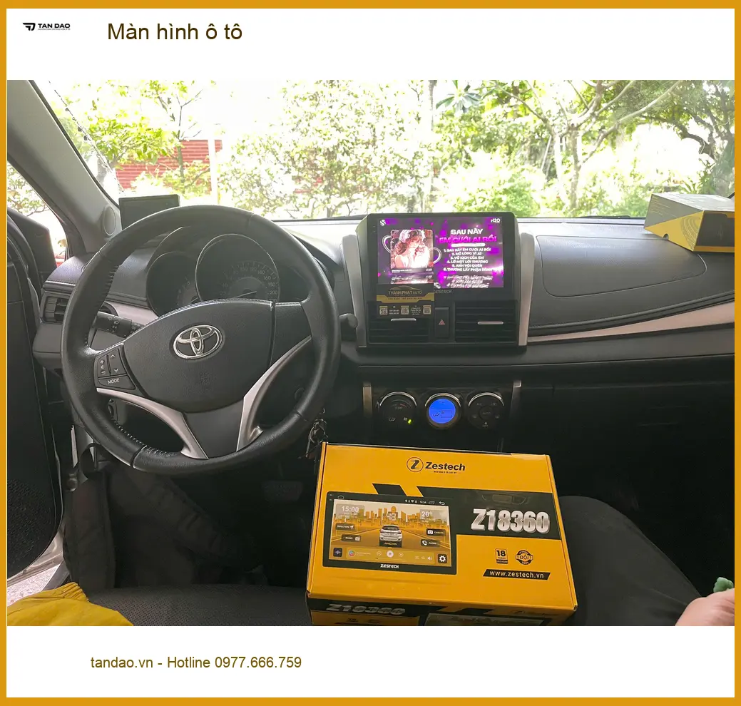Anh Khang lắp màn hình ô tô Hyundai Santa Fe tại Quận Thủ Đức vì màn hình zin quá cũ ảnh thực tế 4