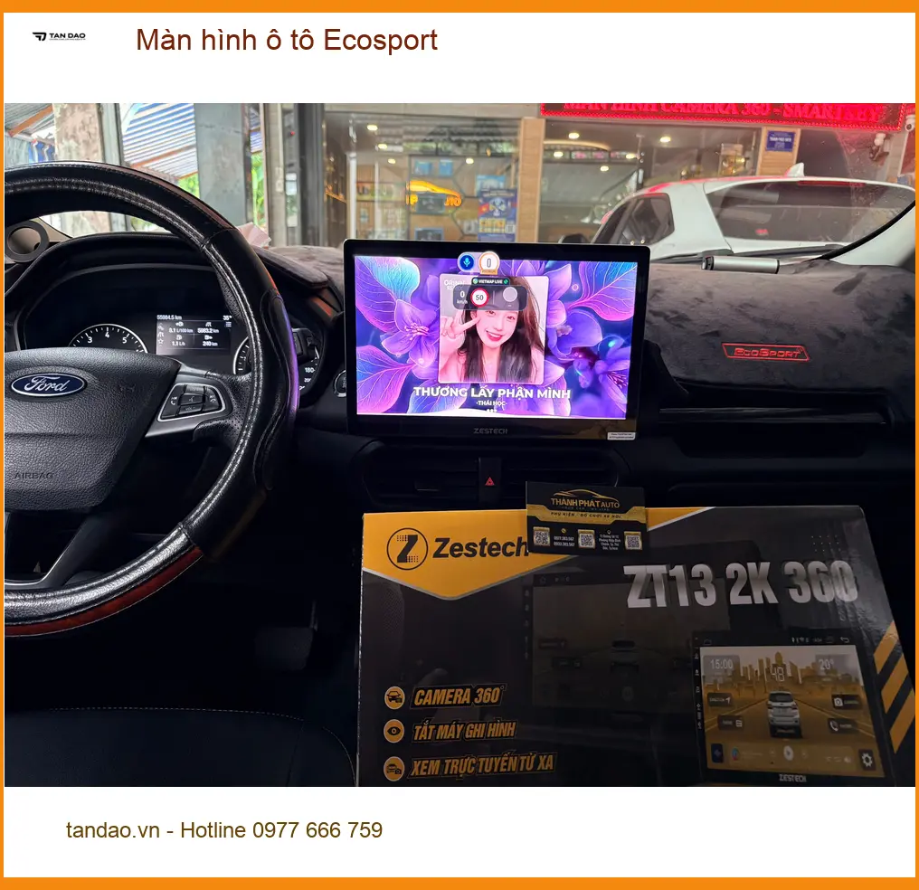 Anh Khang nâng cấp màn hình ô tô Ecosport Quận 9 vì màn hình cũ giật lag khó dùng ảnh thực tế 2