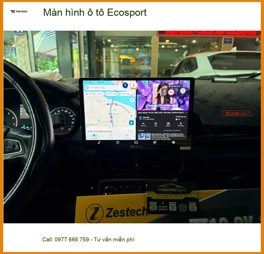 Anh Khang nâng cấp màn hình ô tô Ecosport Quận 9 vì màn hình cũ giật lag khó dùng ảnh thực tế 5