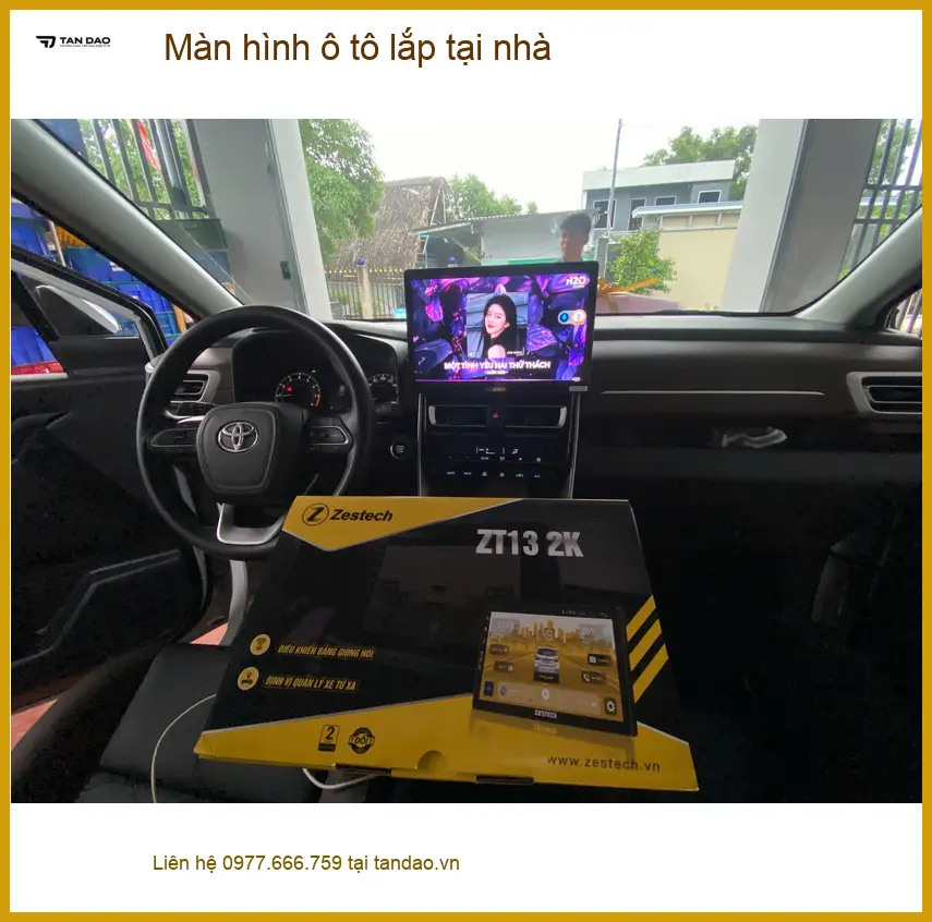 Chị Thảo lắp màn hình ô tô tại nhà cho Hyundai Accent ở Hóc Môn ảnh thực tế 2