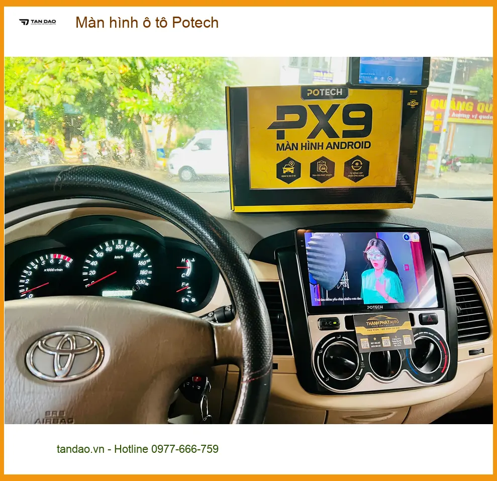 Chú Sơn lắp màn hình ô tô Potech cho Suzuki XL7 tại Quận 8 để tiện di chuyển ảnh thực tế 2