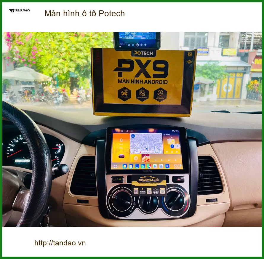 Chị Hồng lắp màn hình ô tô Potech cho Hyundai Accent tại Quận 7 để nâng cấp tiện ích