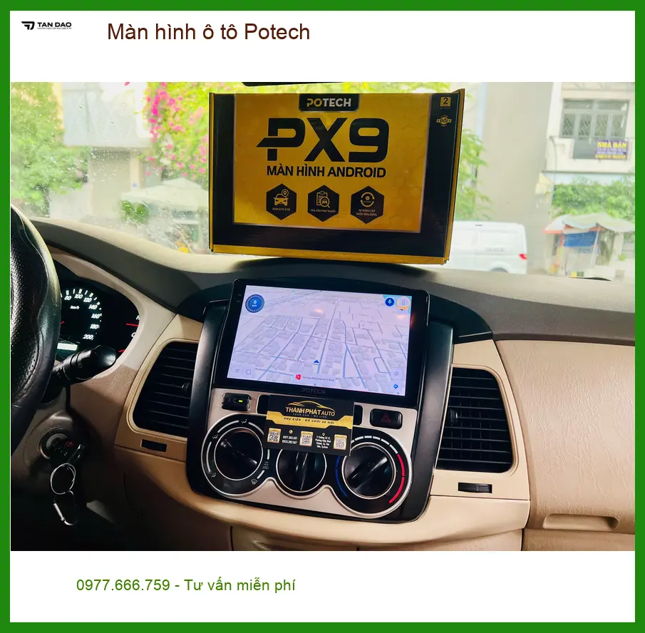 Chị Hồng lắp màn hình ô tô Potech cho Hyundai Accent tại Quận 7 để nâng cấp tiện ích ảnh thực tế 3