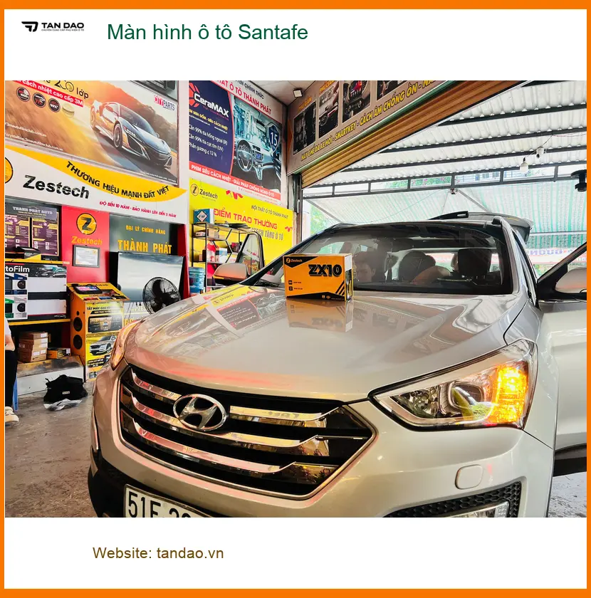 Chị Hạnh nâng cấp màn hình ô tô Santafe ở Quận Bình Thạnh, trải nghiệm giải trí đỉnh cao ảnh thực tế 2