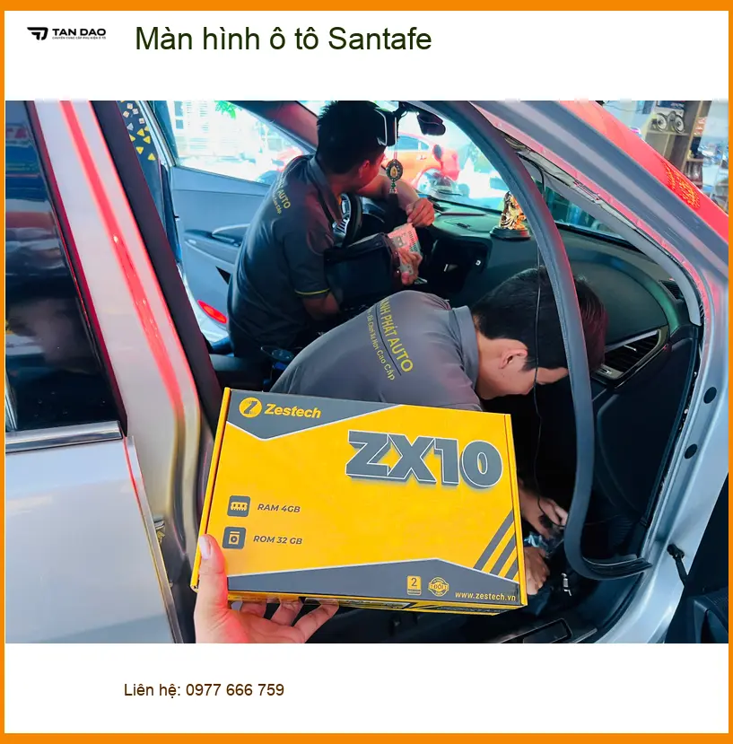 Chị Hạnh nâng cấp màn hình ô tô Santafe ở Quận Bình Thạnh, trải nghiệm giải trí đỉnh cao ảnh thực tế 4