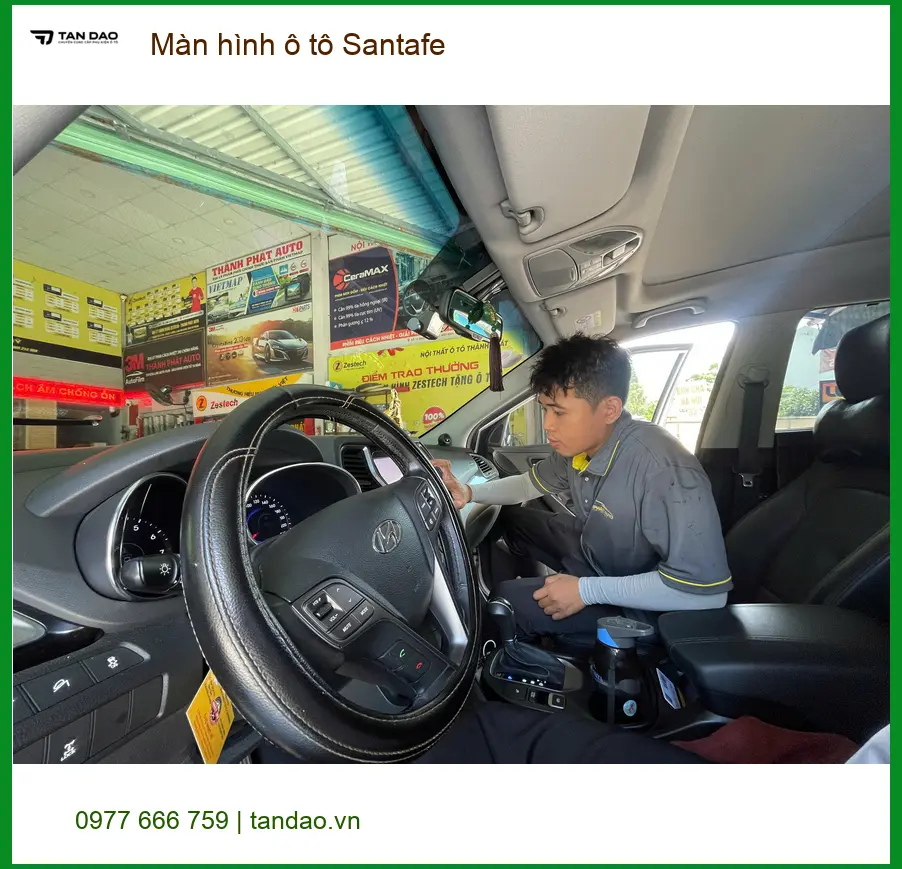 Chị Hạnh nâng cấp màn hình ô tô Santafe ở Quận Bình Thạnh, trải nghiệm giải trí đỉnh cao ảnh thực tế 5