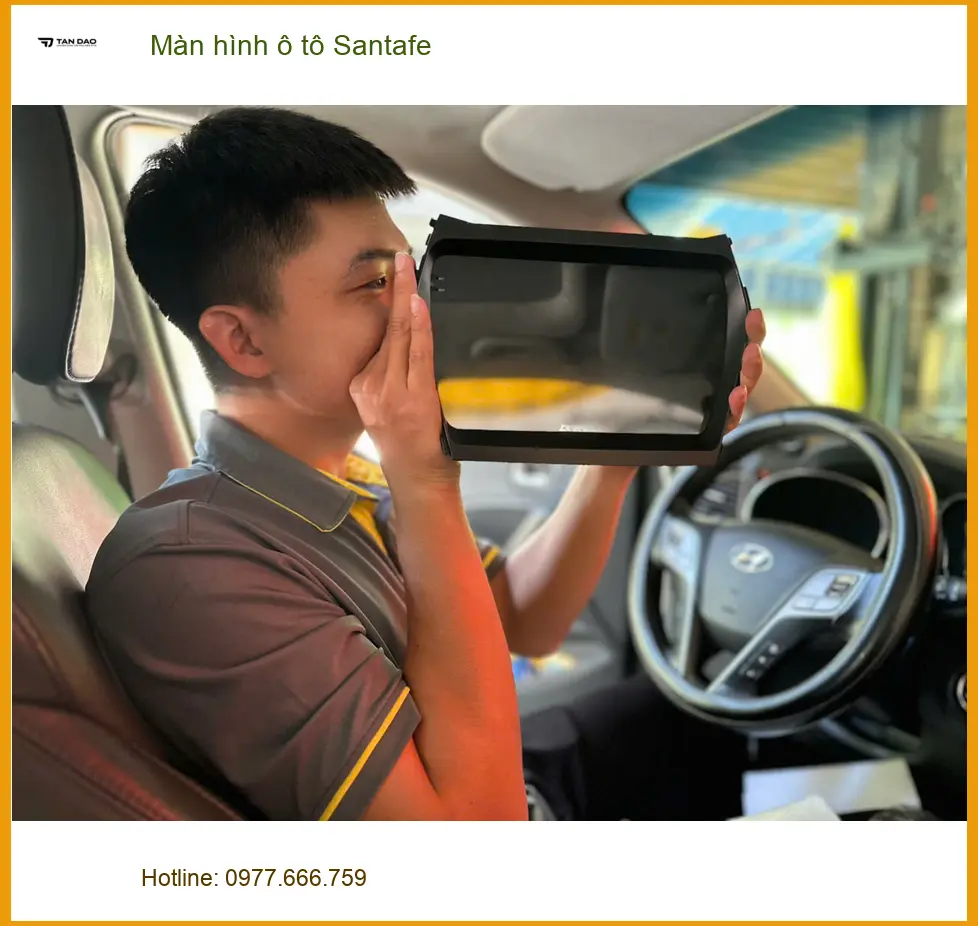 Anh Minh lắp màn hình ô tô Santafe tại Quận Tân Bình để nâng tầm trải nghiệm lái ảnh thực tế 2