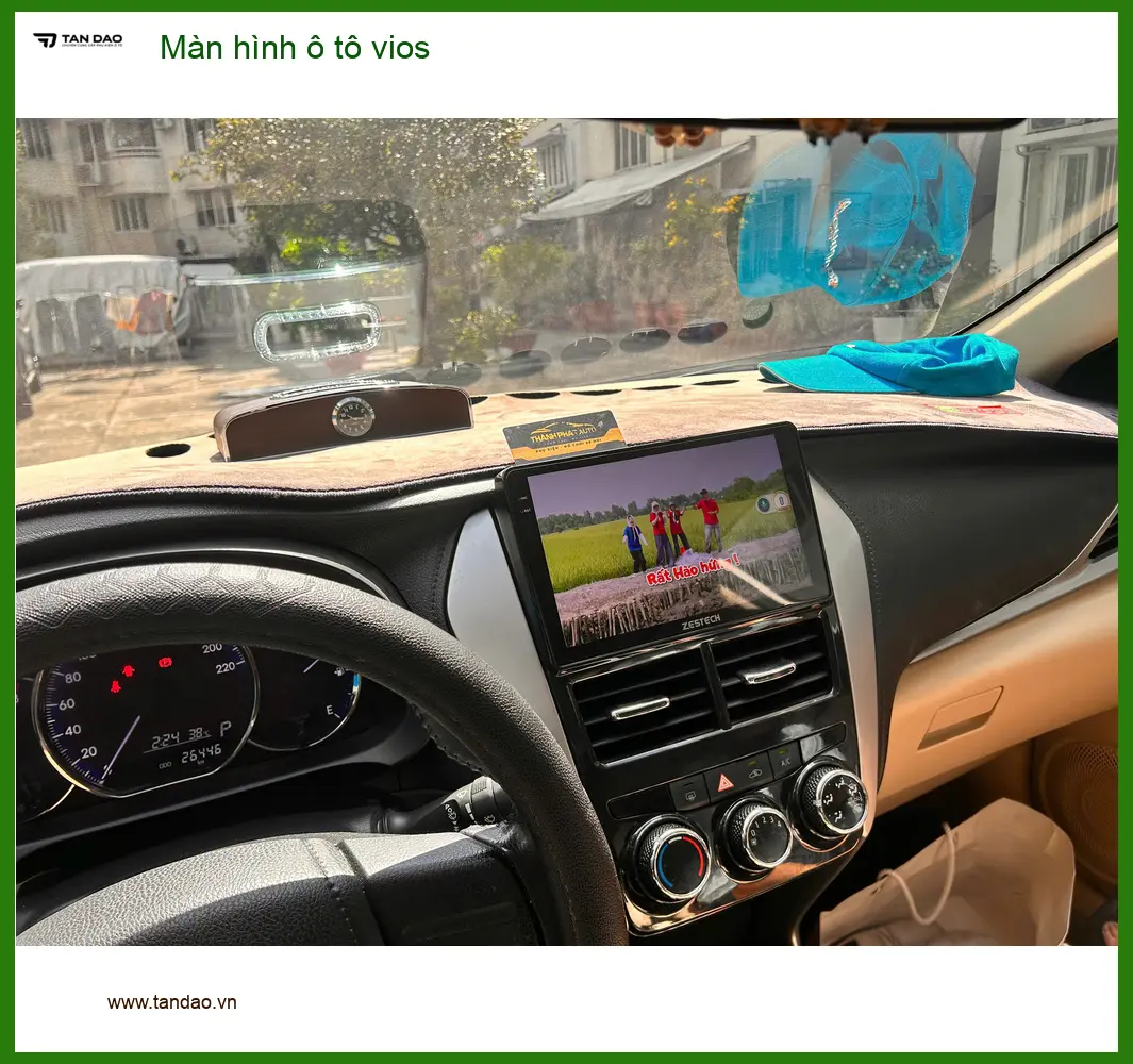 Chị Thảo lắp màn hình ô tô Vios tại Hóc Môn vì màn zin cũ không còn tiện dụng ảnh thực tế 2