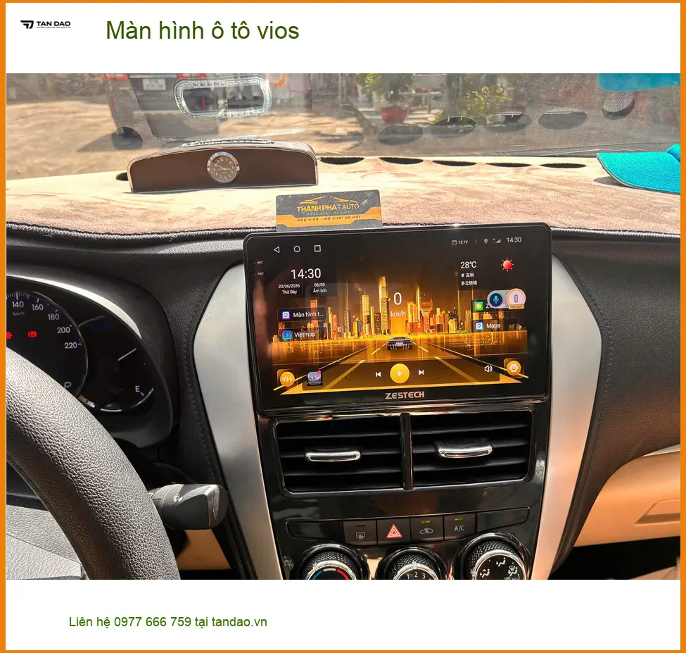 Chú Lâm lắp màn hình ô tô Vios tại Quận Gò Vấp vì màn zin cũ đã hỏng ảnh thực tế 2