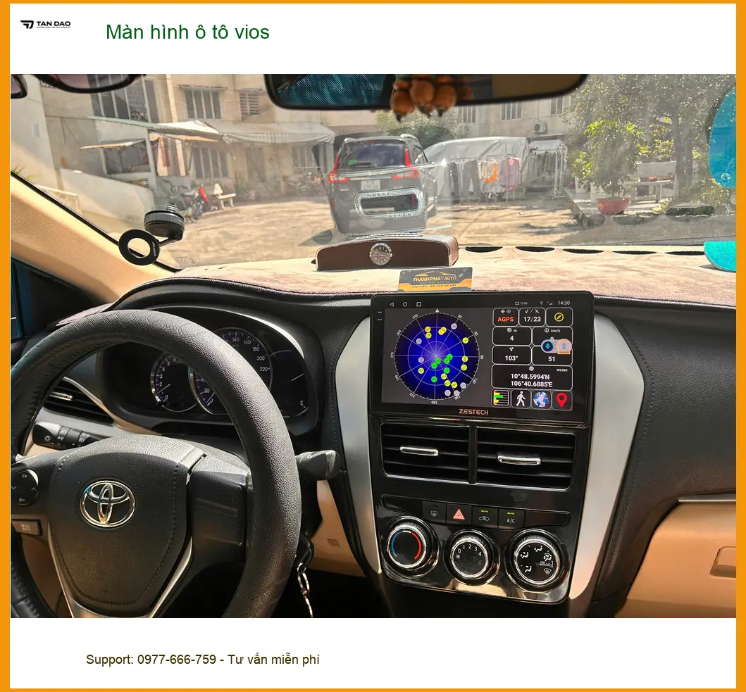 Chú Lâm lắp màn hình ô tô Vios tại Quận Gò Vấp vì màn zin cũ đã hỏng ảnh thực tế 5