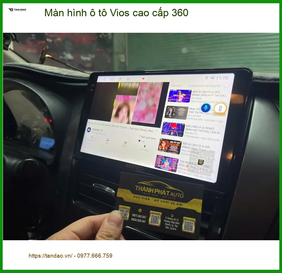 Anh Quang Khải lắp màn hình ô tô Vios cao cấp 360 tại Quận 6