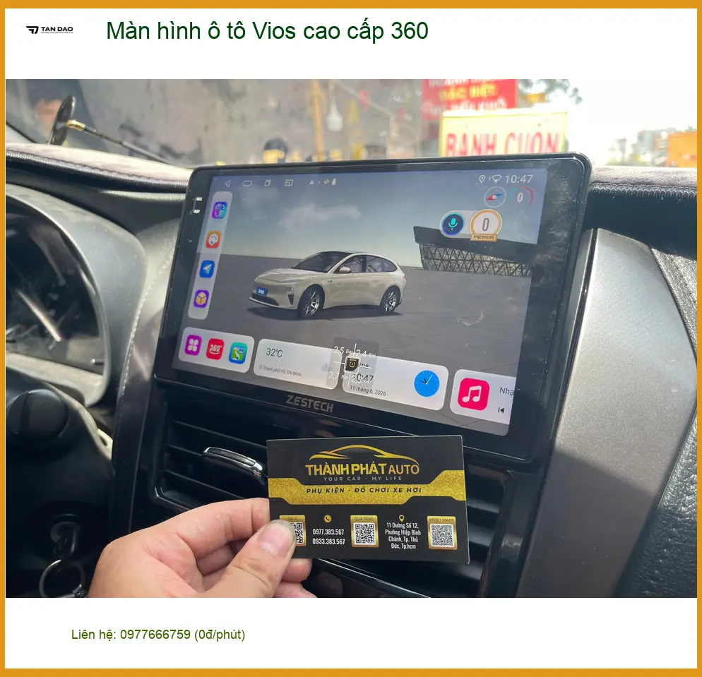 Anh Đạt lắp màn hình ô tô Vios 360 cao cấp tại Quận 9 tiện đỗ xe