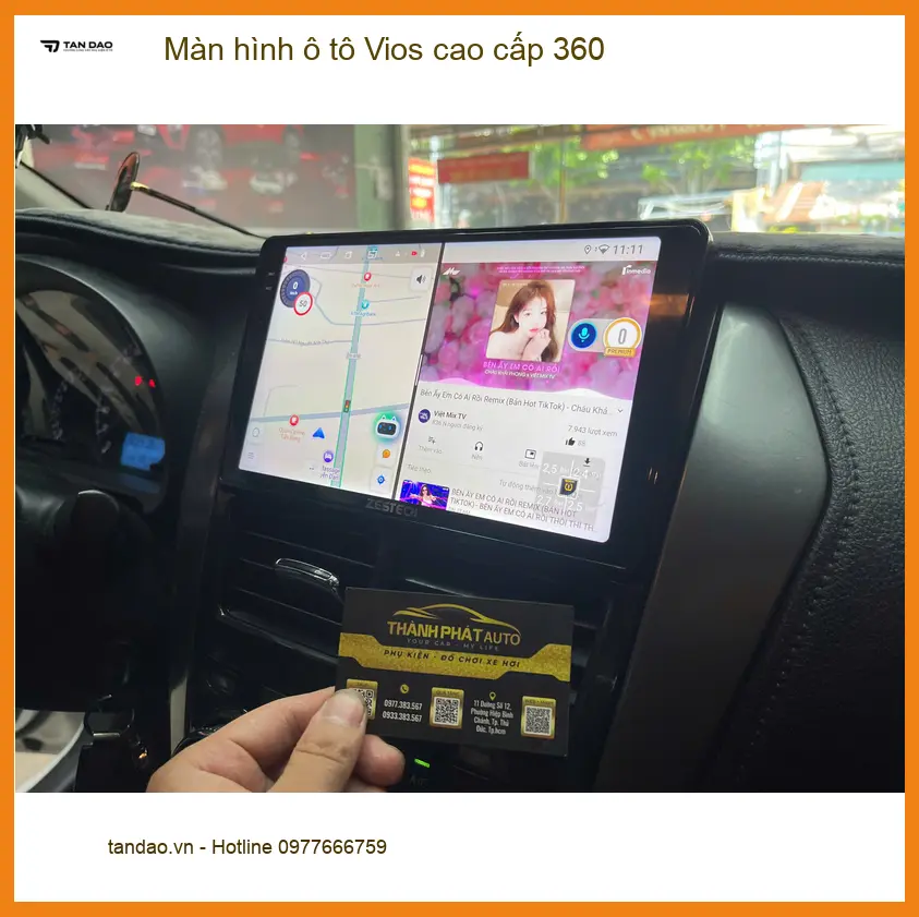 Anh Đạt lắp màn hình ô tô Vios 360 cao cấp tại Quận 9 tiện đỗ xe ảnh thực tế 4
