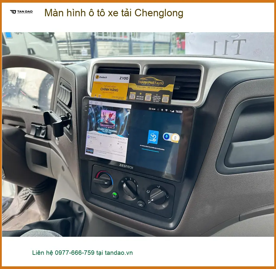Anh Hoàng Anh lắp màn hình ô tô xe tải Chenglong H7 để tiện theo dõi lộ trình tại Quận 12 ảnh thực tế 2