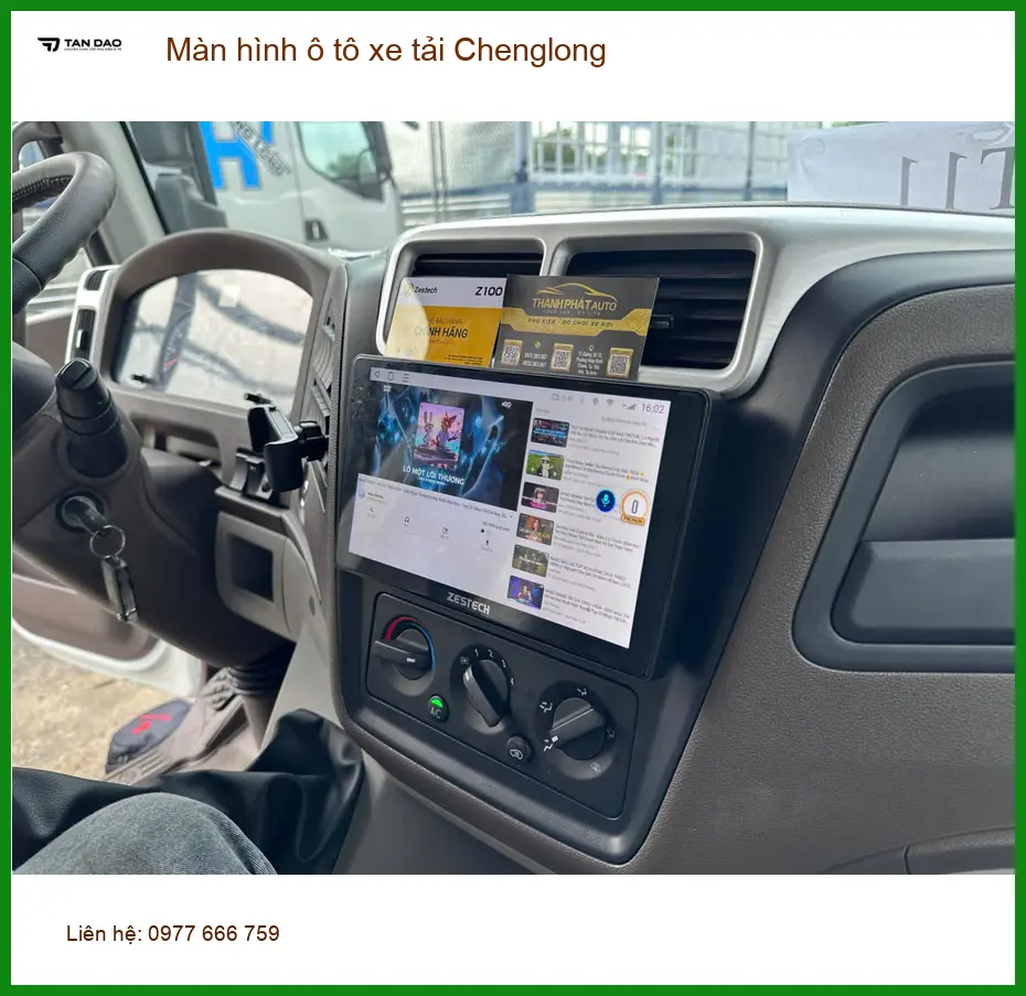 Anh Hoàng Anh lắp màn hình ô tô xe tải Chenglong H7 để tiện theo dõi lộ trình tại Quận 12 ảnh thực tế 3
