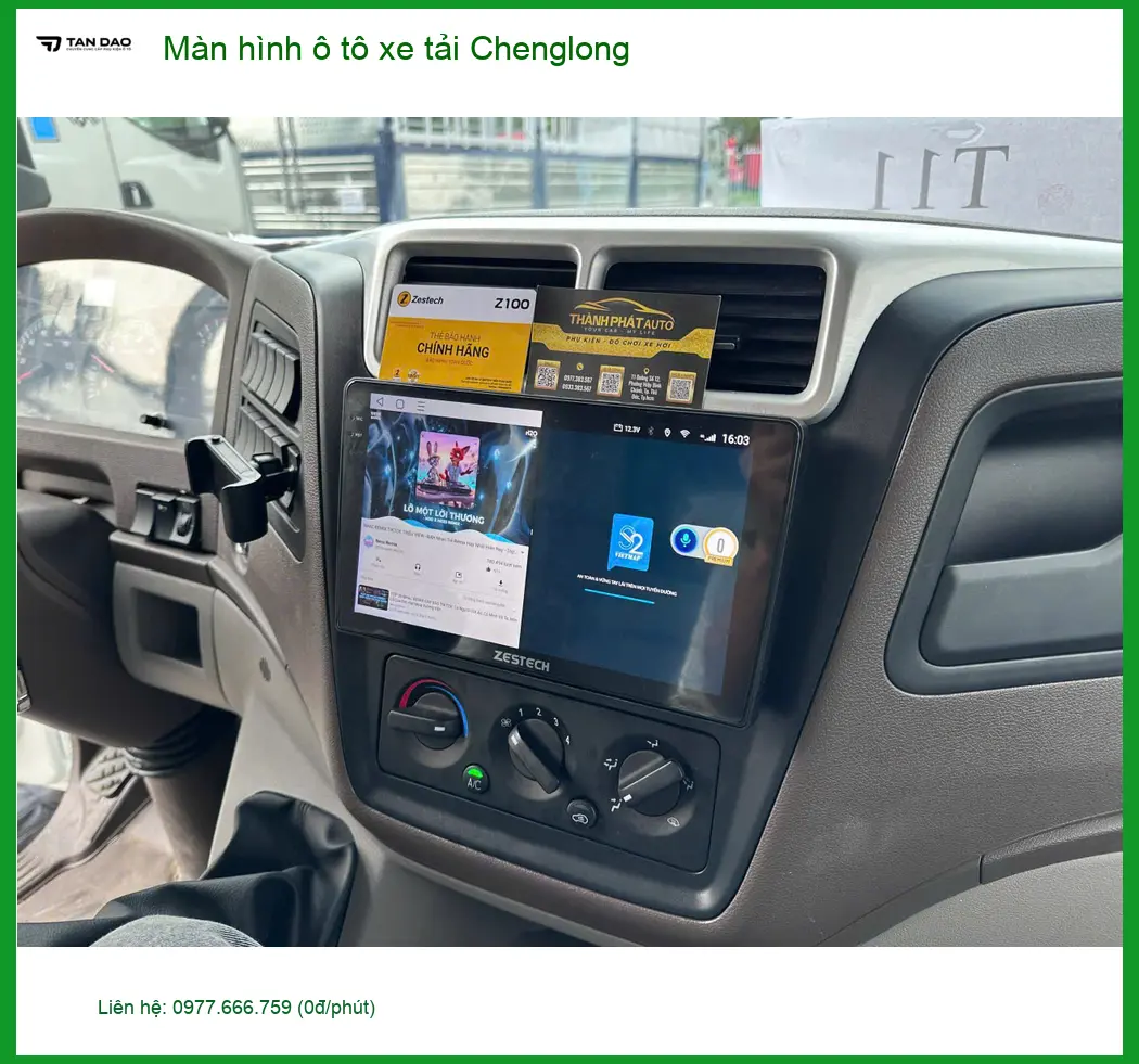 Anh Tấn nâng cấp màn hình ô tô Chenglong cho xe tải tại Quận 2 để xem bản đồ ảnh thực tế 2