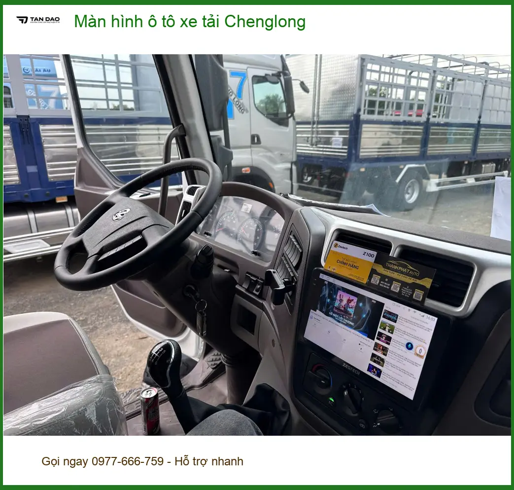Anh Tấn nâng cấp màn hình ô tô Chenglong cho xe tải tại Quận 2 để xem bản đồ ảnh thực tế 3