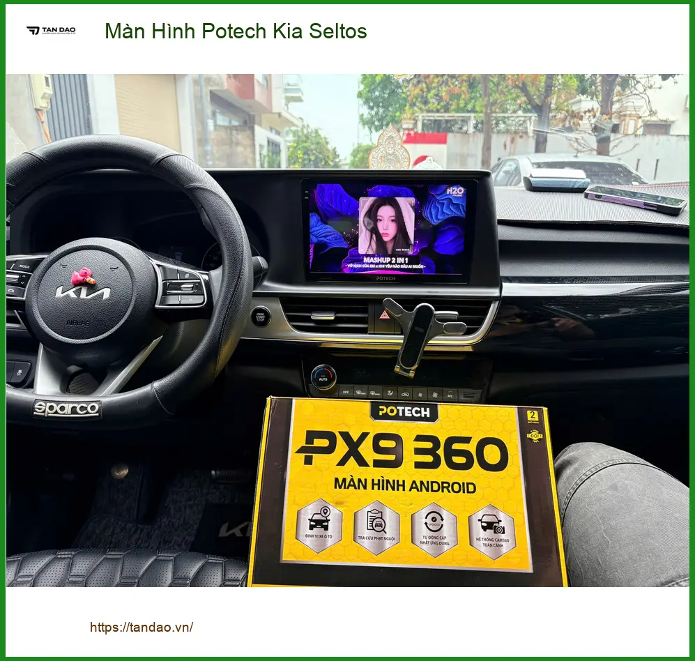 Chú Bách nâng cấp màn hình Potech cho Kia Seltos tại Quận 7 để trải nghiệm công nghệ mới ảnh thực tế 2