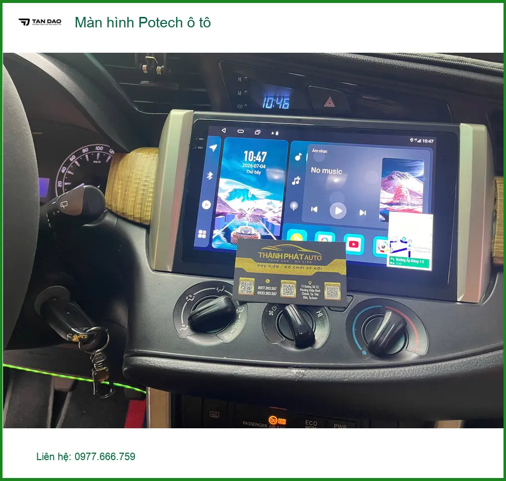 Chú Phong lắp Màn hình Potech ô tô cho Hyundai Elantra tại Quận 2