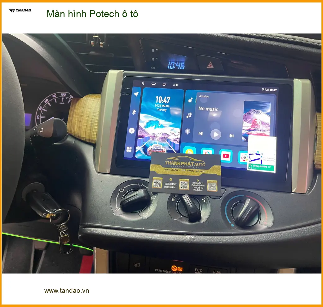 Anh Khải lắp Màn hình Potech ô tô cho Toyota Vios tại Quận 8
