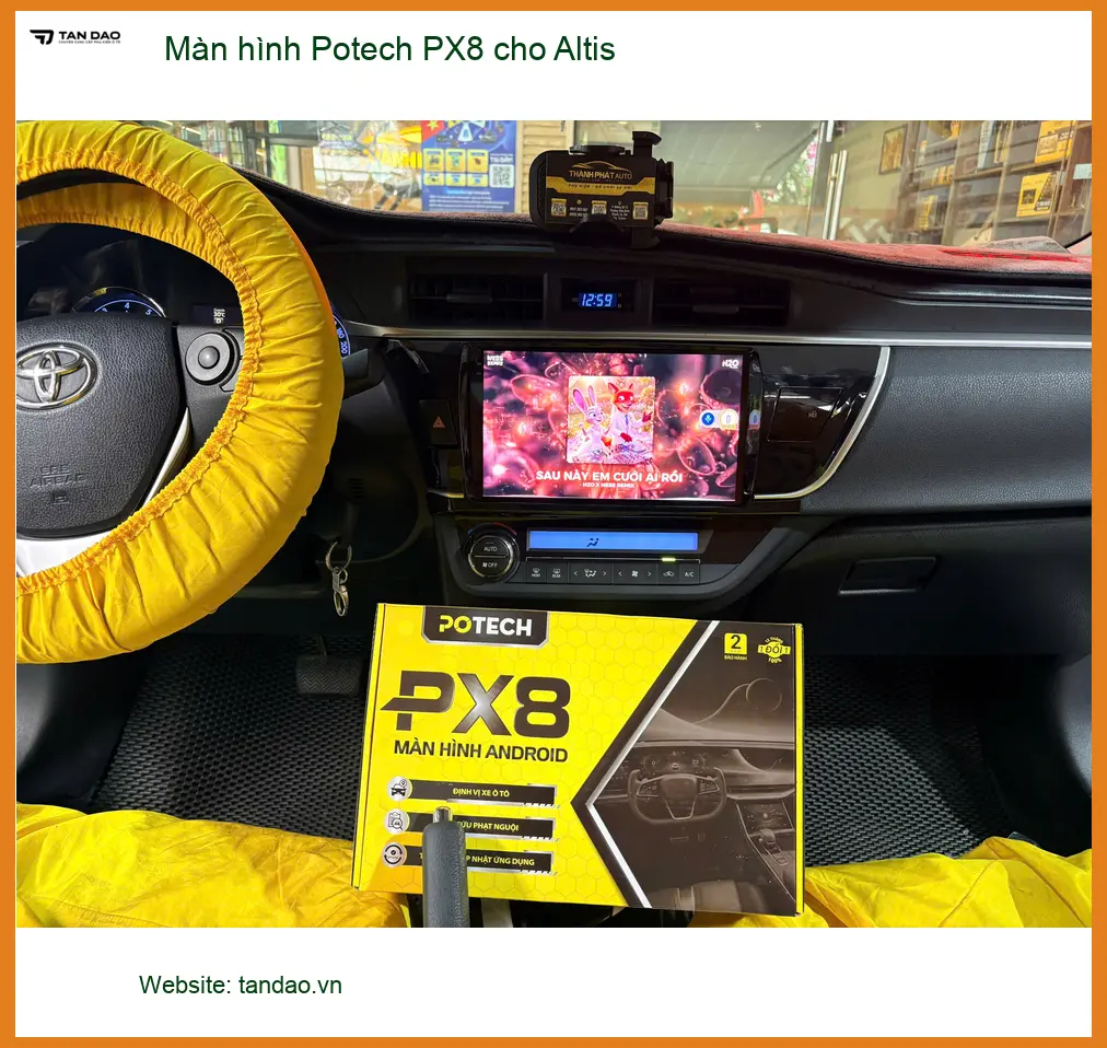 Anh Văn Cường nâng cấp Màn hình Potech PX8 cho Altis tại Quận Thủ Đức ảnh thực tế 2