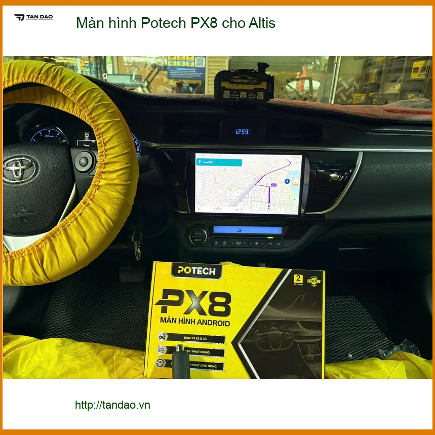 Chị Bích nâng cấp màn hình Potech PX8 cho Altis Quận 5 vì màn zin đã quá cũ ảnh thực tế 3