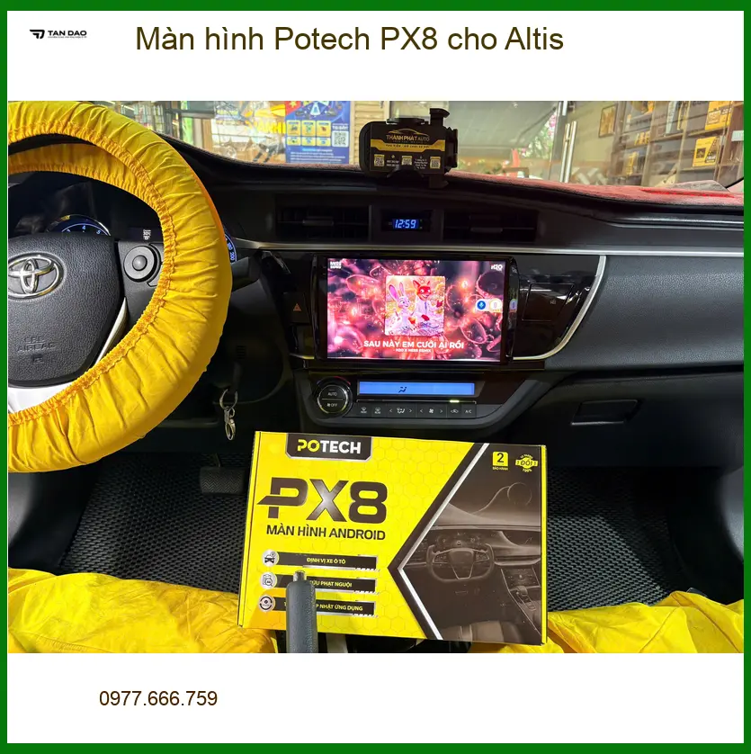 Chị Thùy nâng cấp màn hình Potech PX8 cho Altis tại Quận Bình Thạnh ảnh thực tế 4