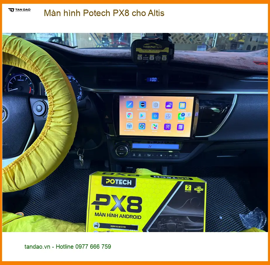 Chị Bích nâng cấp màn hình Potech PX8 cho Altis Quận 5 vì màn zin đã quá cũ ảnh thực tế 5