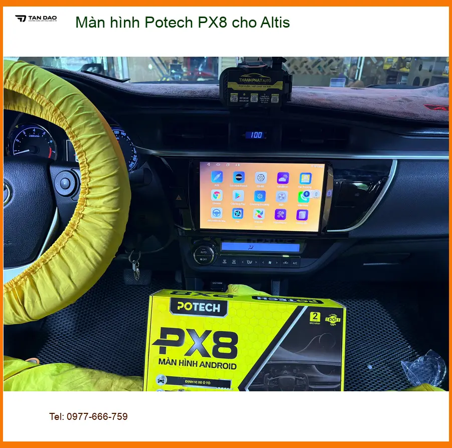 Anh Dũng lắp màn hình Potech PX8 cho Toyota Altis tại Quận Tân Bình. ảnh thực tế 2