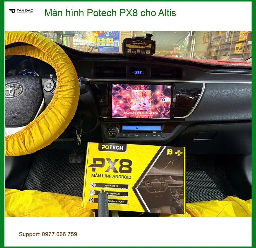 Anh Dũng lắp màn hình Potech PX8 cho Toyota Altis tại Quận Tân Bình. ảnh thực tế 4