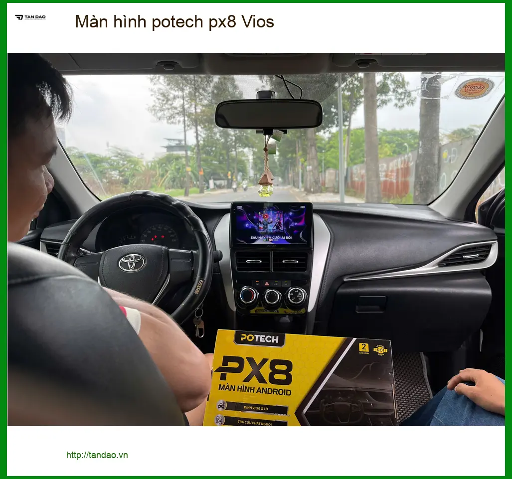 Chú Minh lắp màn hình Potech PX8 Vios ở Quận 9 - Nâng tầm giải trí ảnh thực tế 2