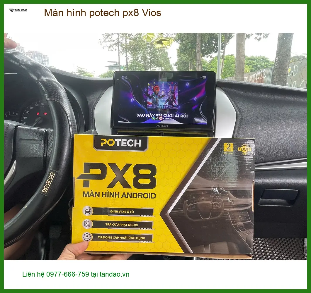 Chú Minh lắp màn hình Potech PX8 Vios ở Quận 9 - Nâng tầm giải trí ảnh thực tế 3
