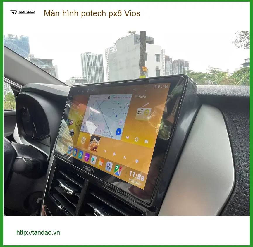 Anh Khải lắp màn hình Potech PX8 cho Vios tại Quận 10 vì màn zin thiếu tính năng giải trí ảnh thực tế 2